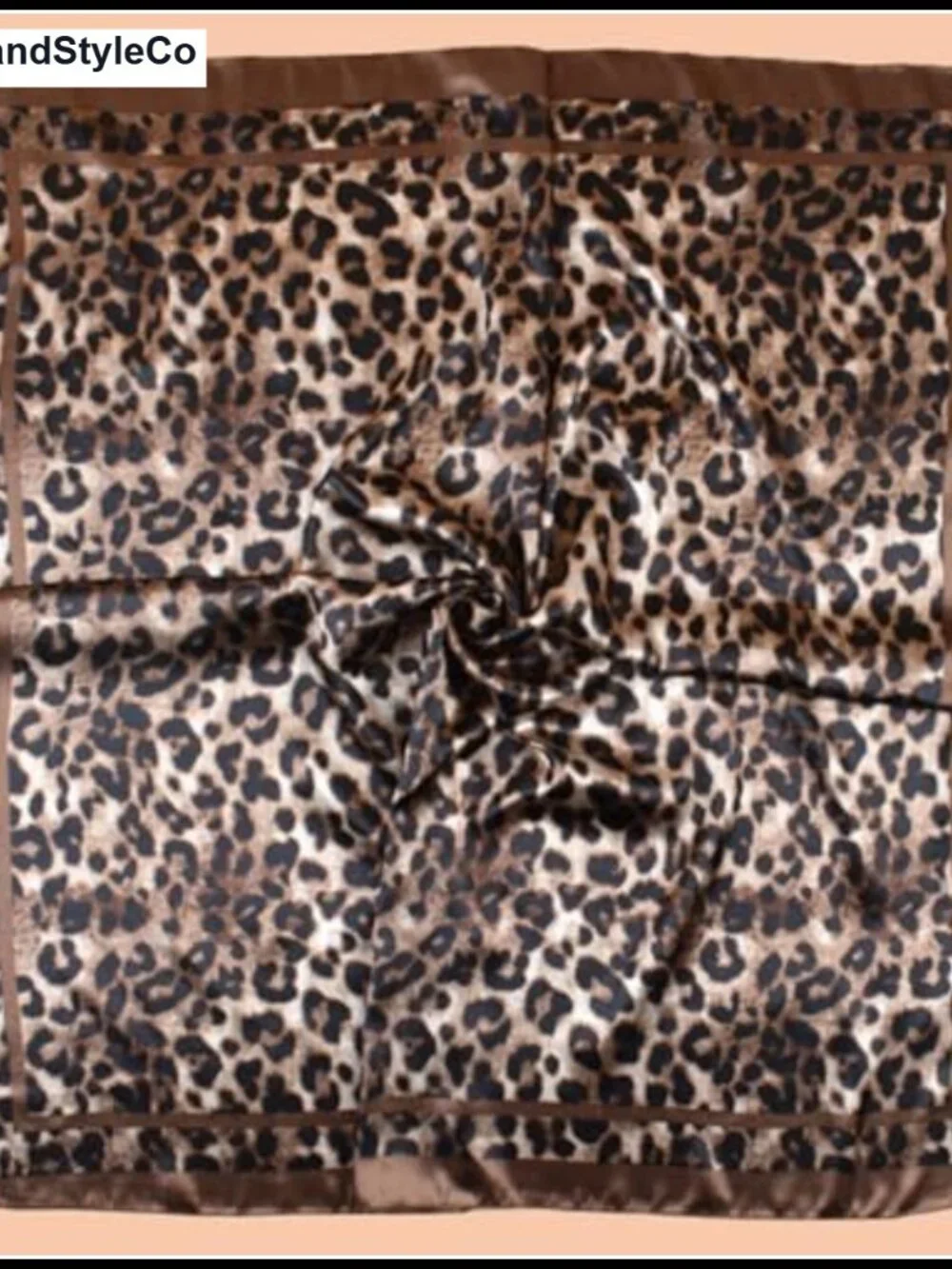 Silky Satin Square Head Scarf 35x35 Leopard Print Hair Neck Scarf for Women